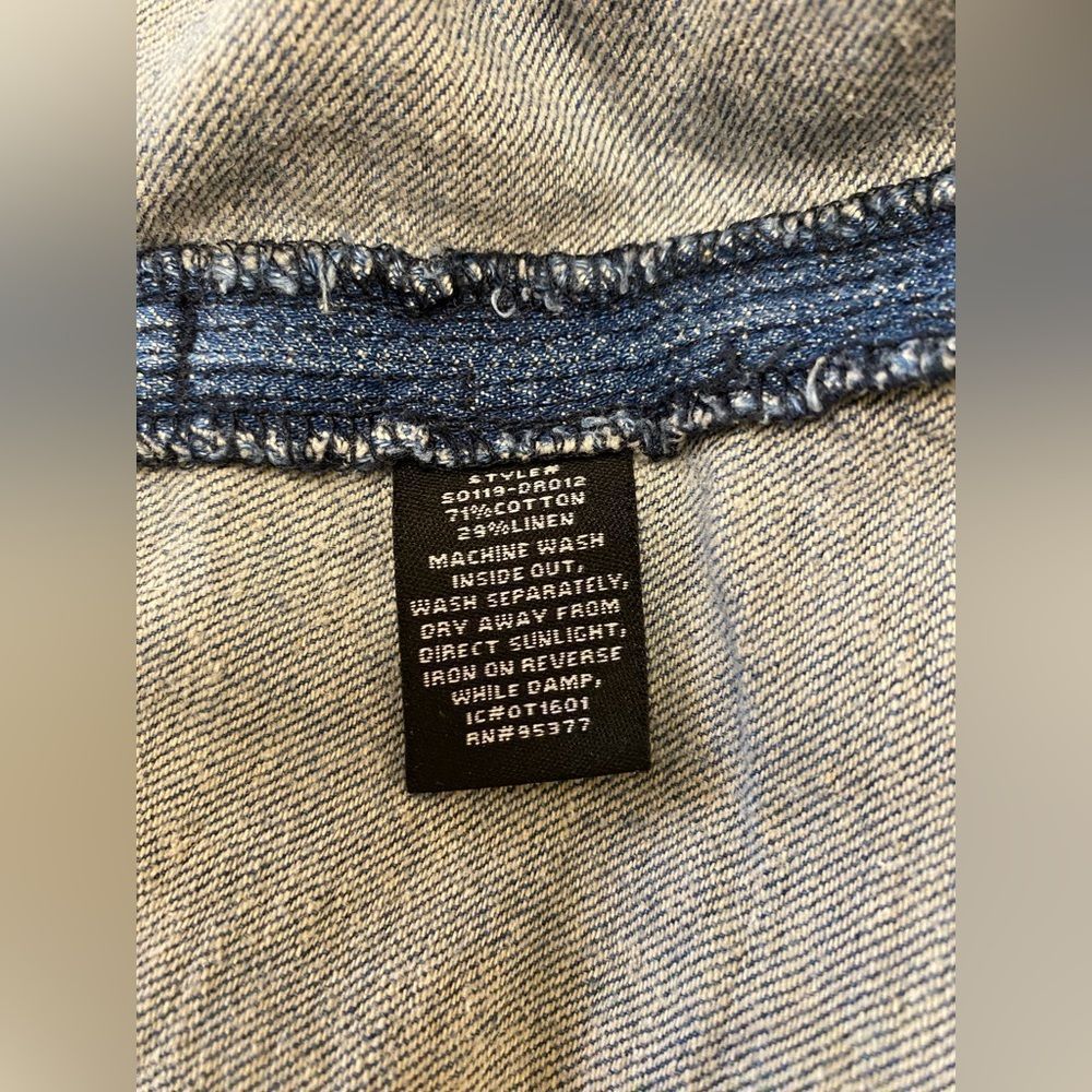 SANCTUARY BLUE MARINE-WASH SNAP FRONT POCKETS DENIM SKIRT 30 - Picture 5 of 9